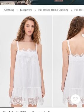 Hill House White Lace-Trim Slip Dress
